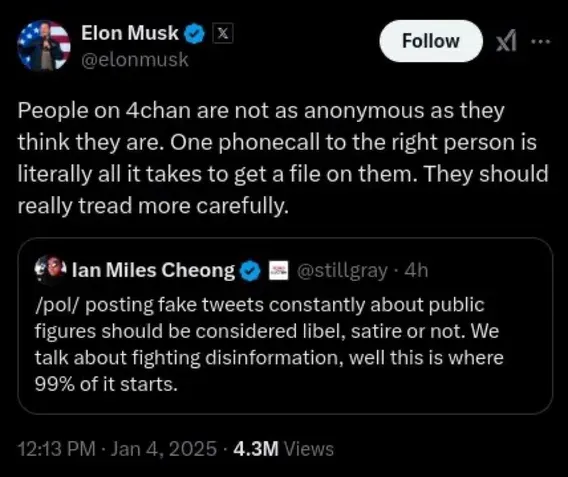 Elon makes threats